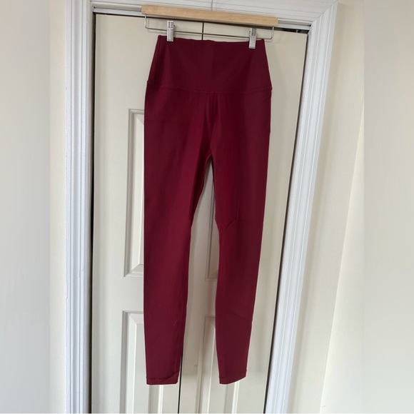 Wardrobe.NYC Activewear Set: Burgundy Crop Top & Sport Leggings - Picture 3 of 3
